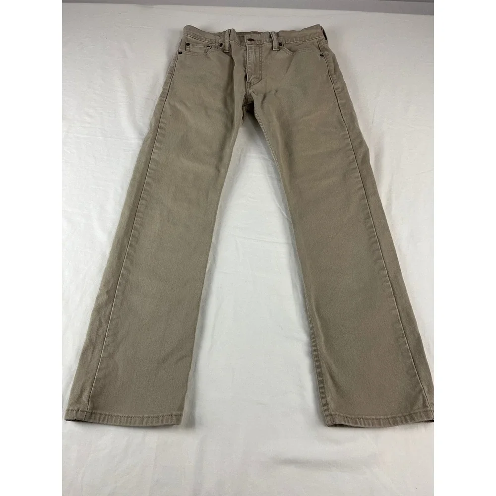 Levi's 513 Slim Straight Fit Jeans Men's W30 L30‎ Khaki Beige Casual Pants